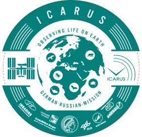 ICARUS-Missionslogo „Observing life on Earth – German-Russian Mission“